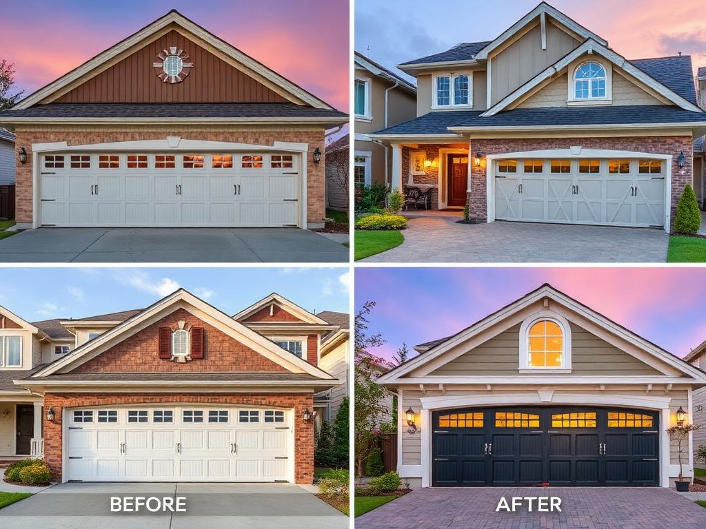 Garage door installation gallery showing before and after transformations in Connecticut homes